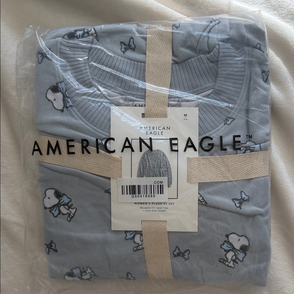American Eagle Outfitters Light Blue Snoopy Printed Women's PJ Set